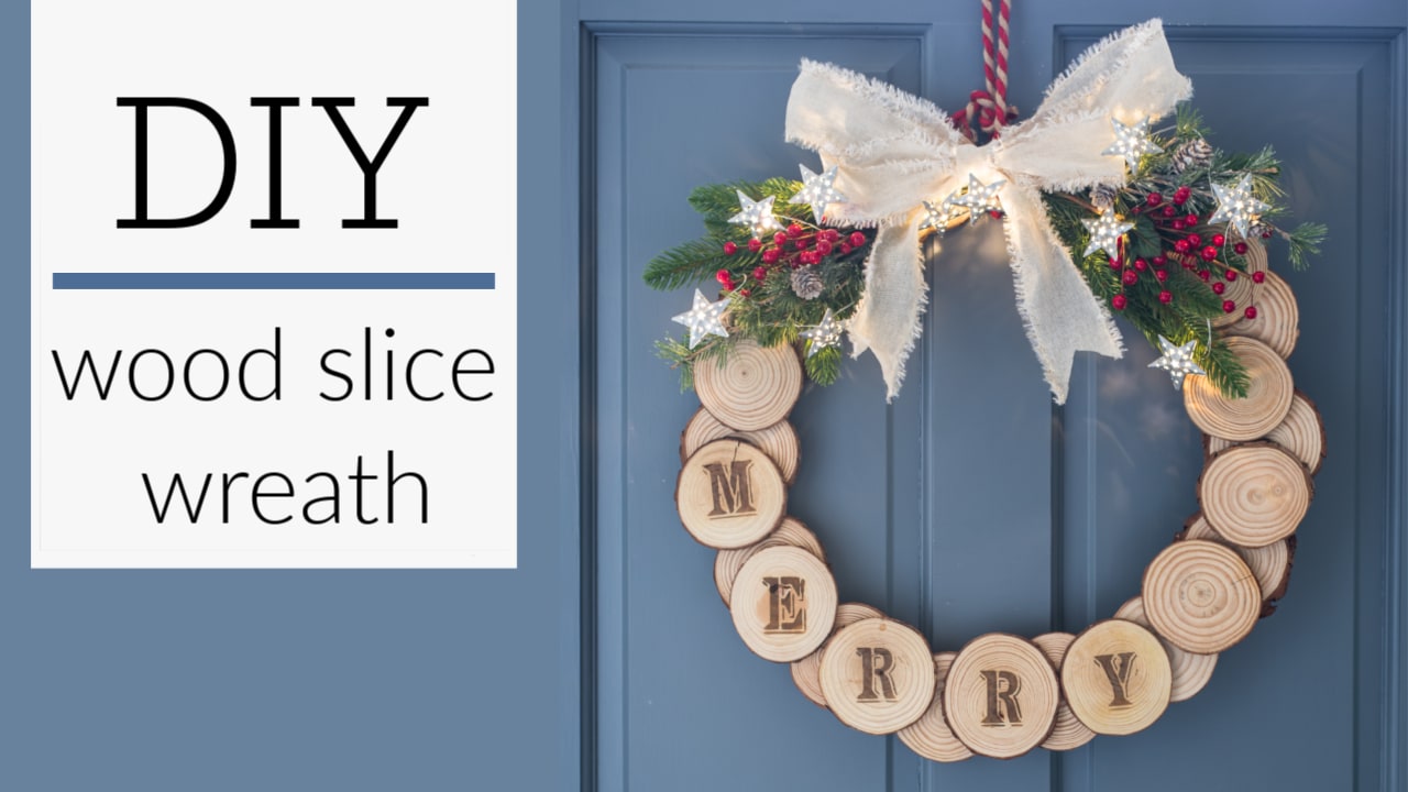 How to Make a Wreath with Wood Slices - Twelve On Main