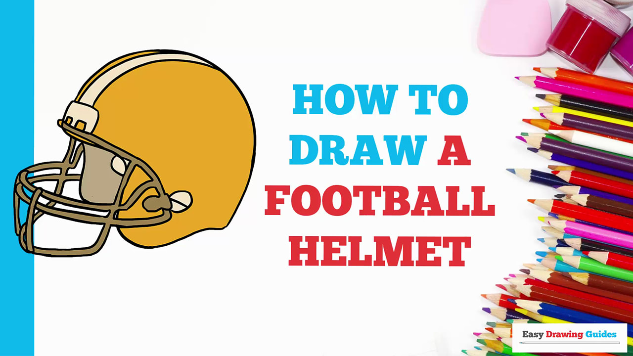 how to draw a football helmet from the front