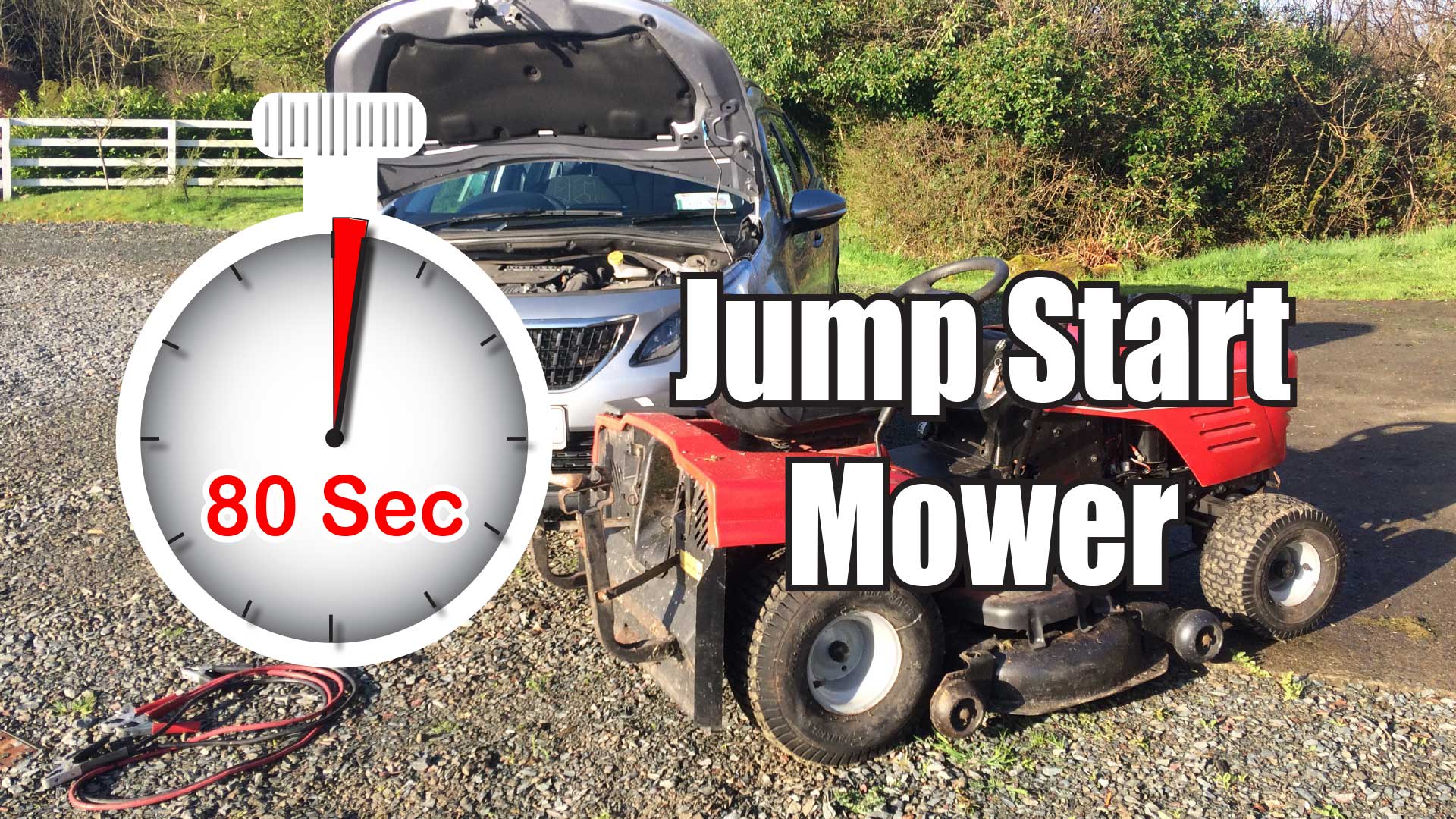 Jumping lawn mower with car cheap