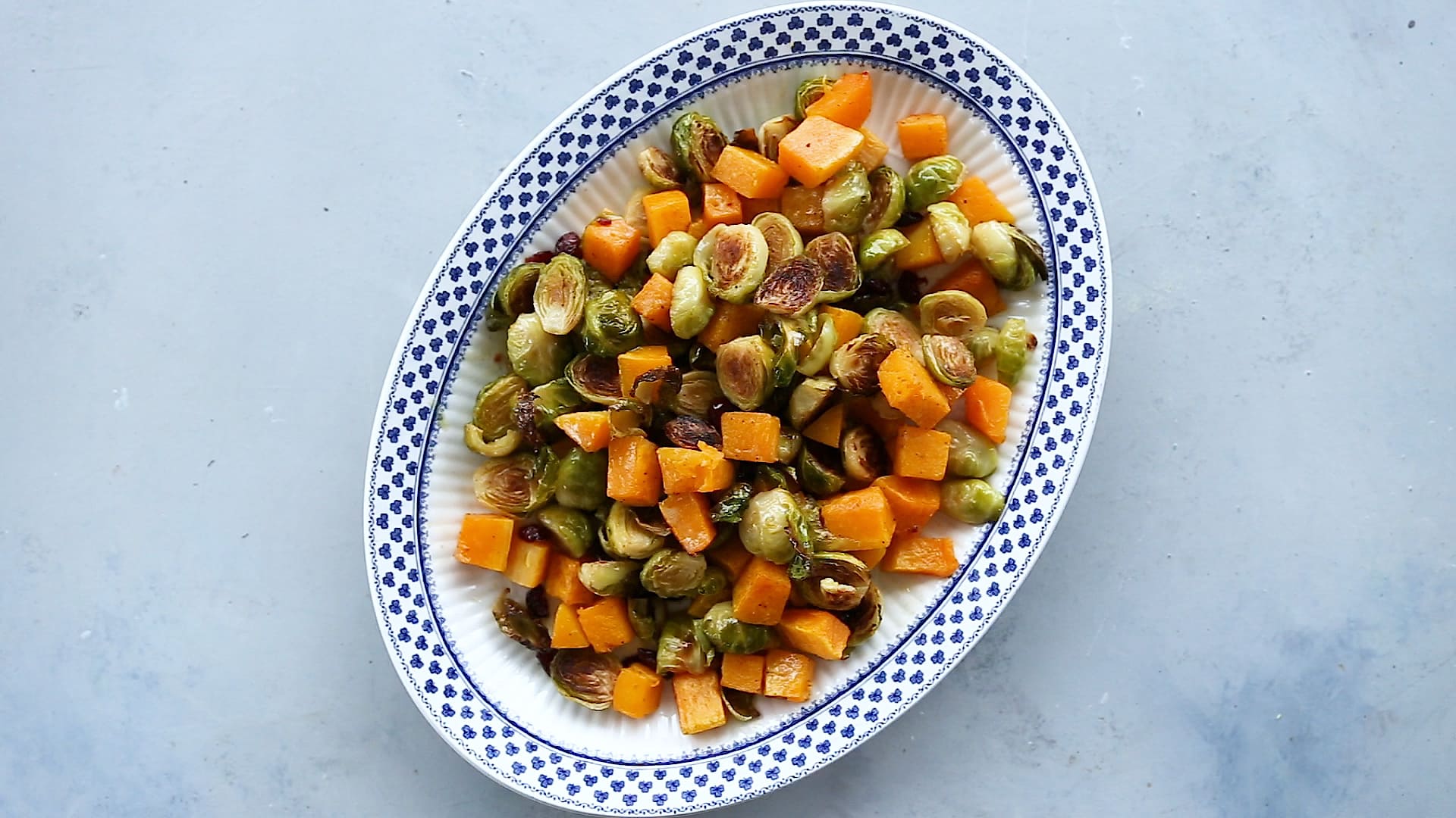 pioneer woman dressing with brussel sprouts and butternut squash