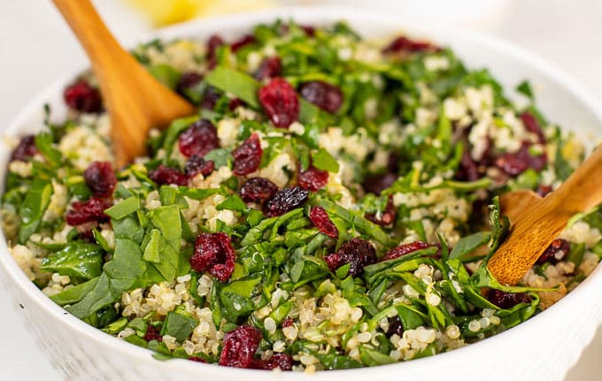 Quinoa Cranberry Salad With Lemon Spinach - 