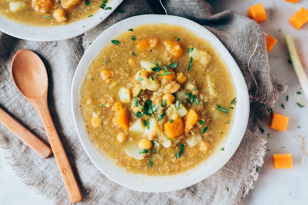 Sopa de Quinoa con Ajos Tiernos y Calabaza | Delicias Kitchen