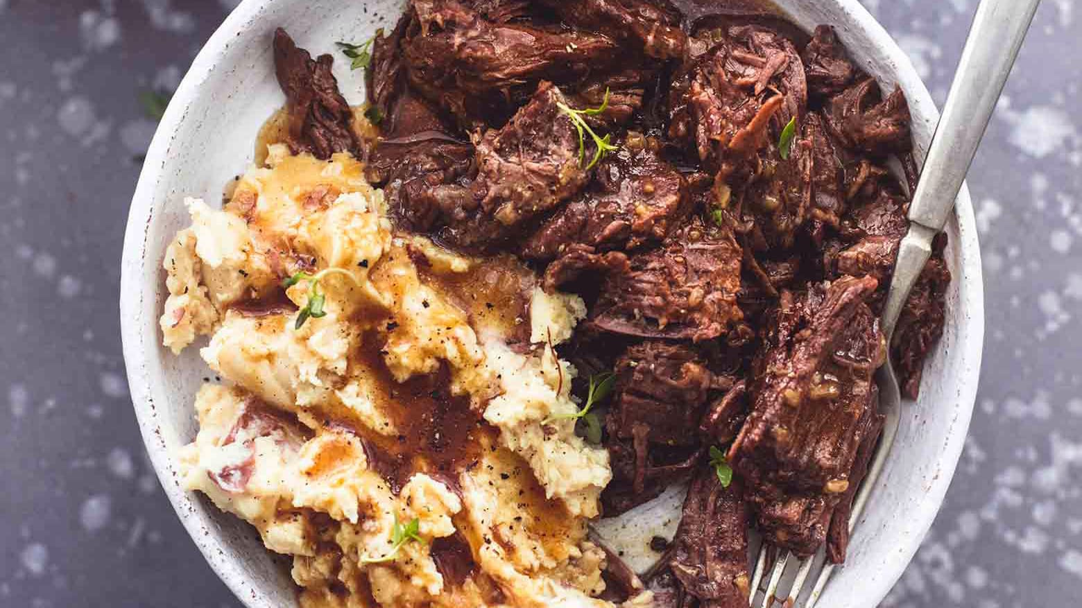 Instant Pot Pot Roast with Mashed Potatoes with Gravy