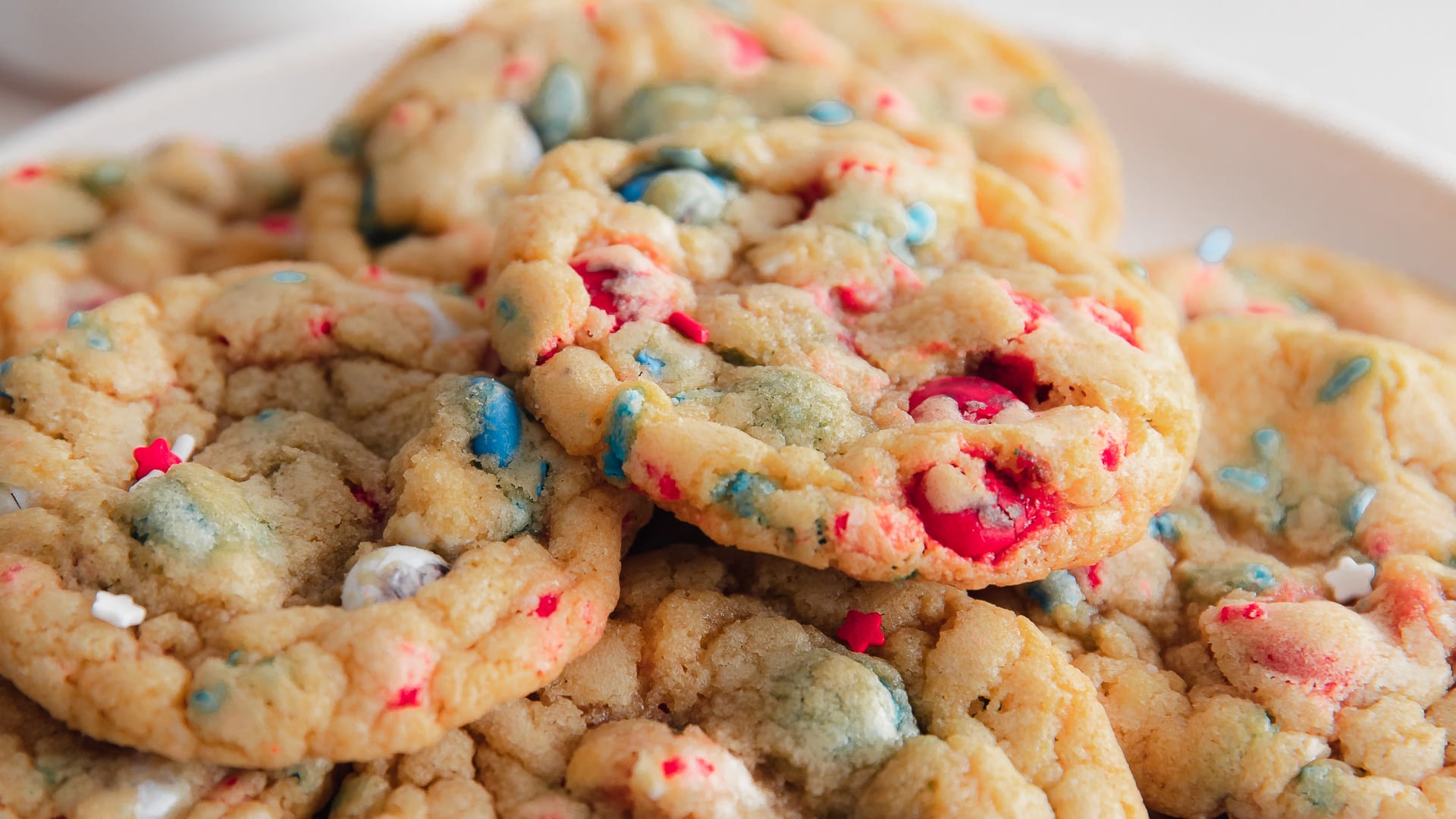 Red White And Blue M&M Cookies - Little Sunny Kitchen