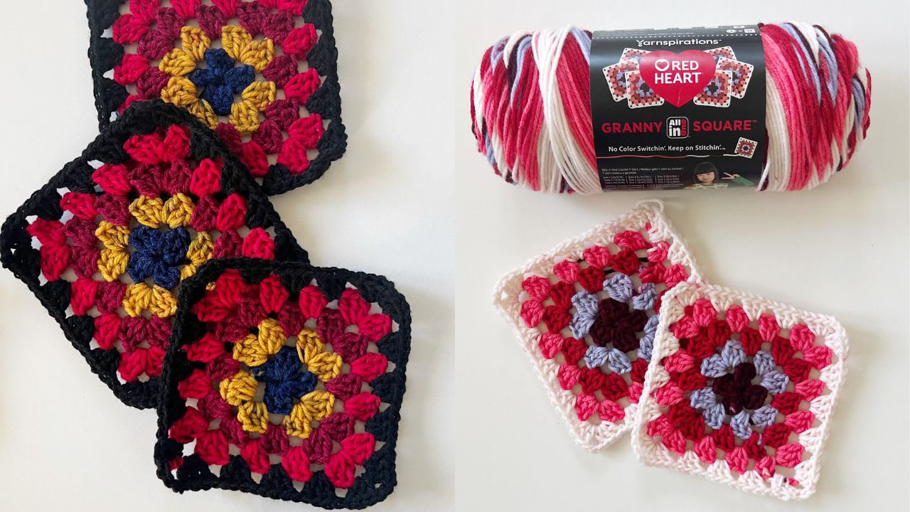 Red Heart Granny All In One Square - Revolutionary New Yarn! - Daisy Farm  Crafts