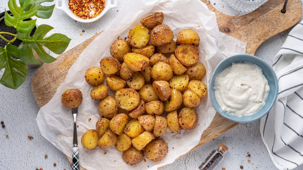 Air Fryer Crispy Roasted Little Mini Baby Potatoes - Kitchen Divas