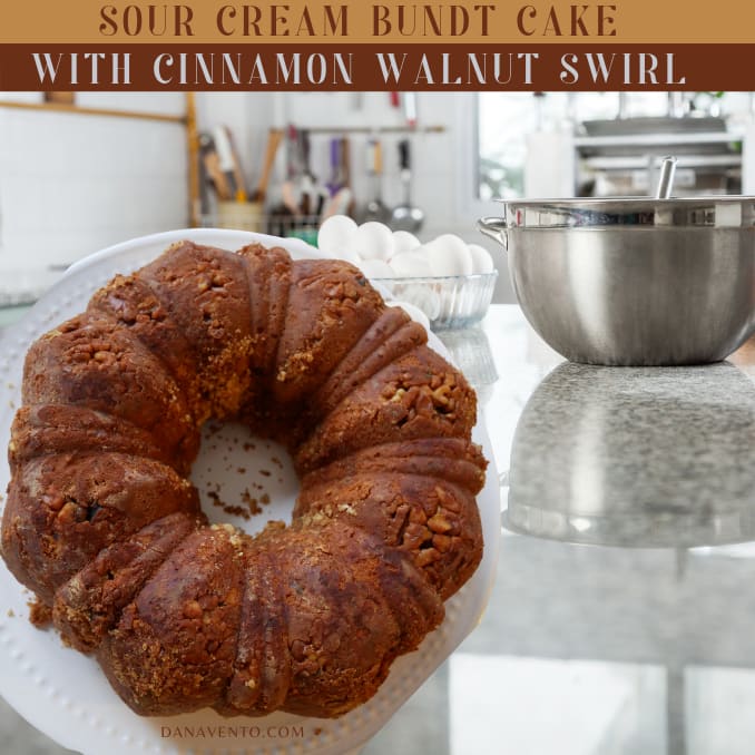 Sour Cream Coffee Cake with Cinnamon-Walnut Swirl - Once Upon a Chef