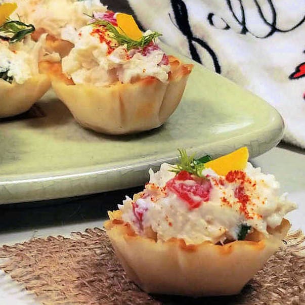 Crab phyllo cups - Caroline's Cooking