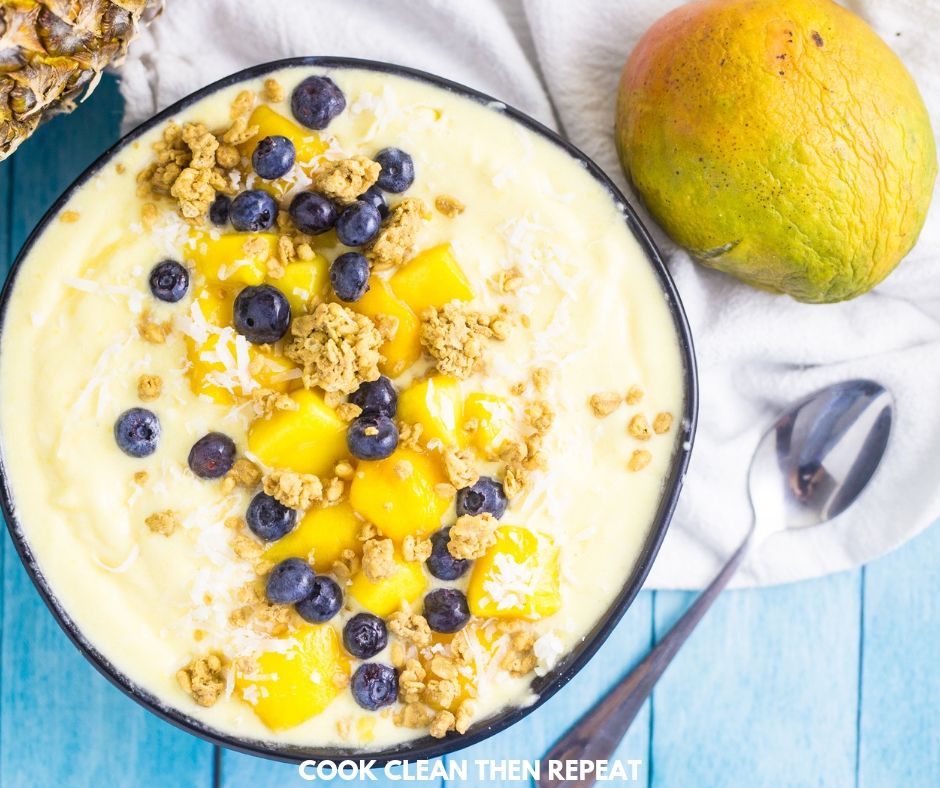 Mango Pineapple Smoothie Bowl - Cook Clean Repeat