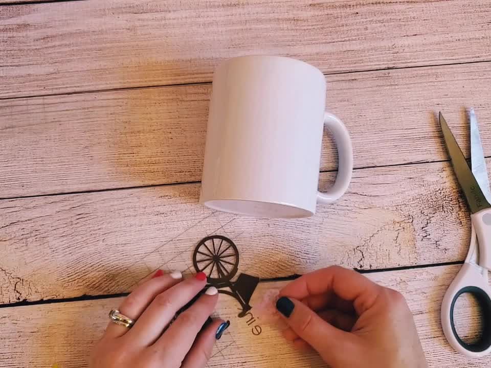 How to Apply Heat Transfer Vinyl to a Coffee Mug Using a Heat Gun 