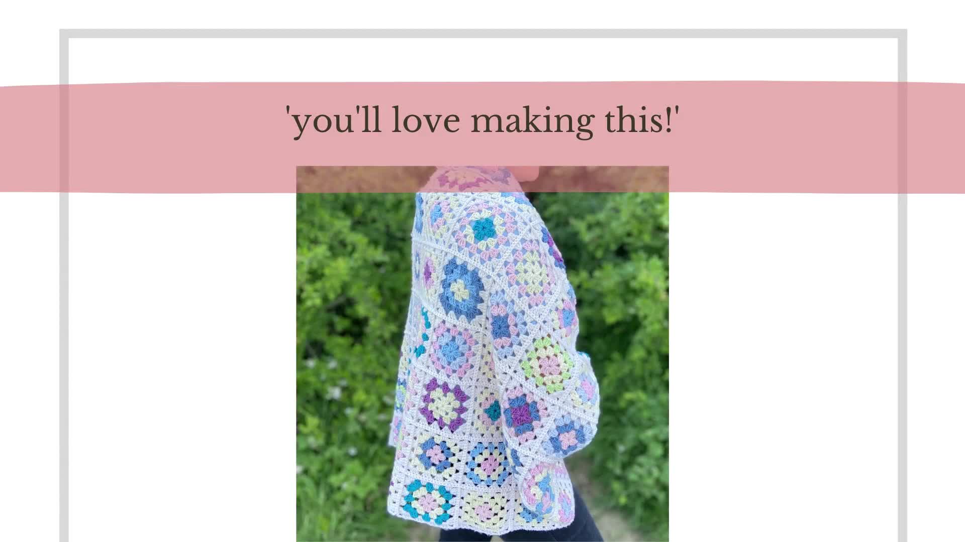 Learn to crochet a granny square blanket cardigan