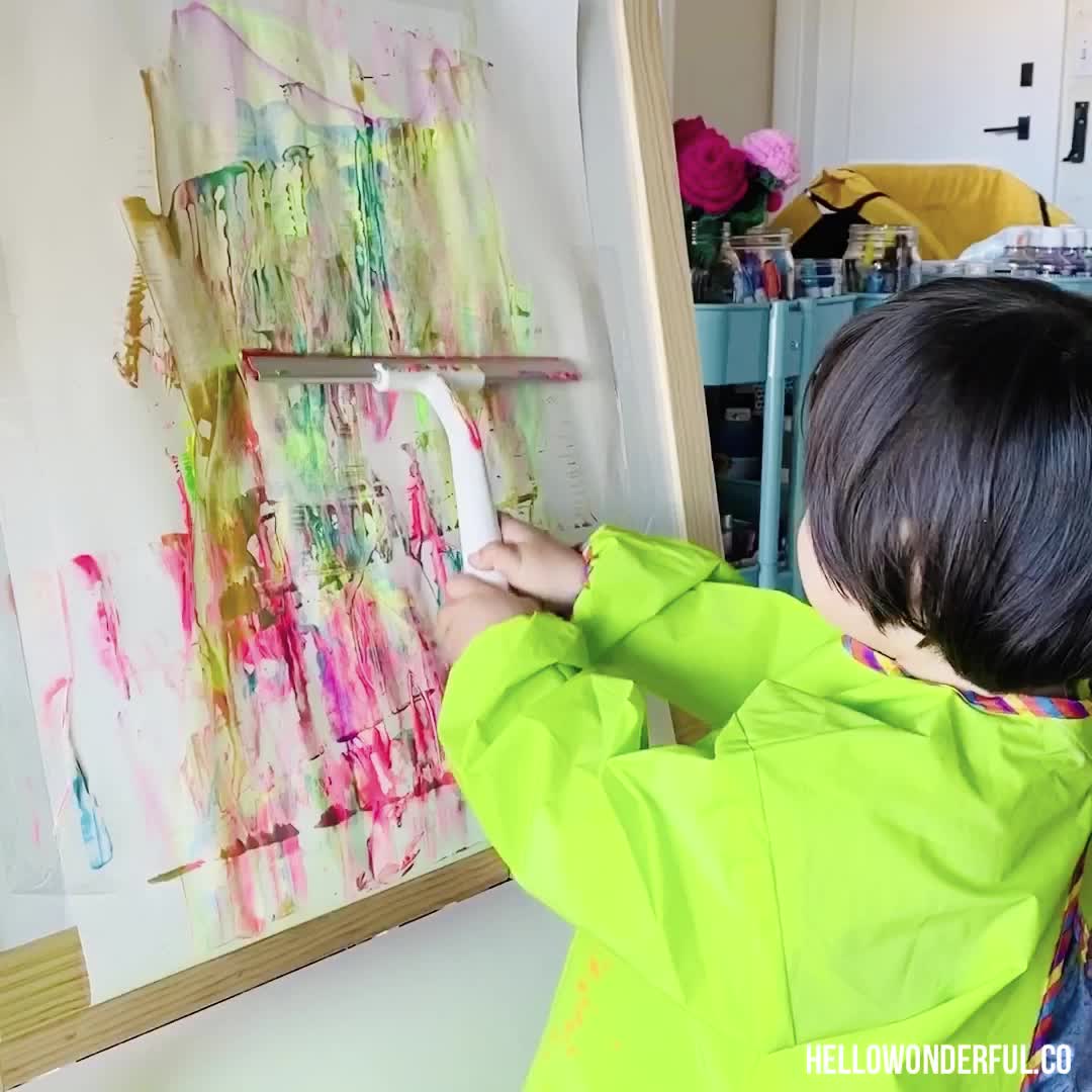 SQUEEGEE PAINTING WITH TODDLERS - hello, Wonderful