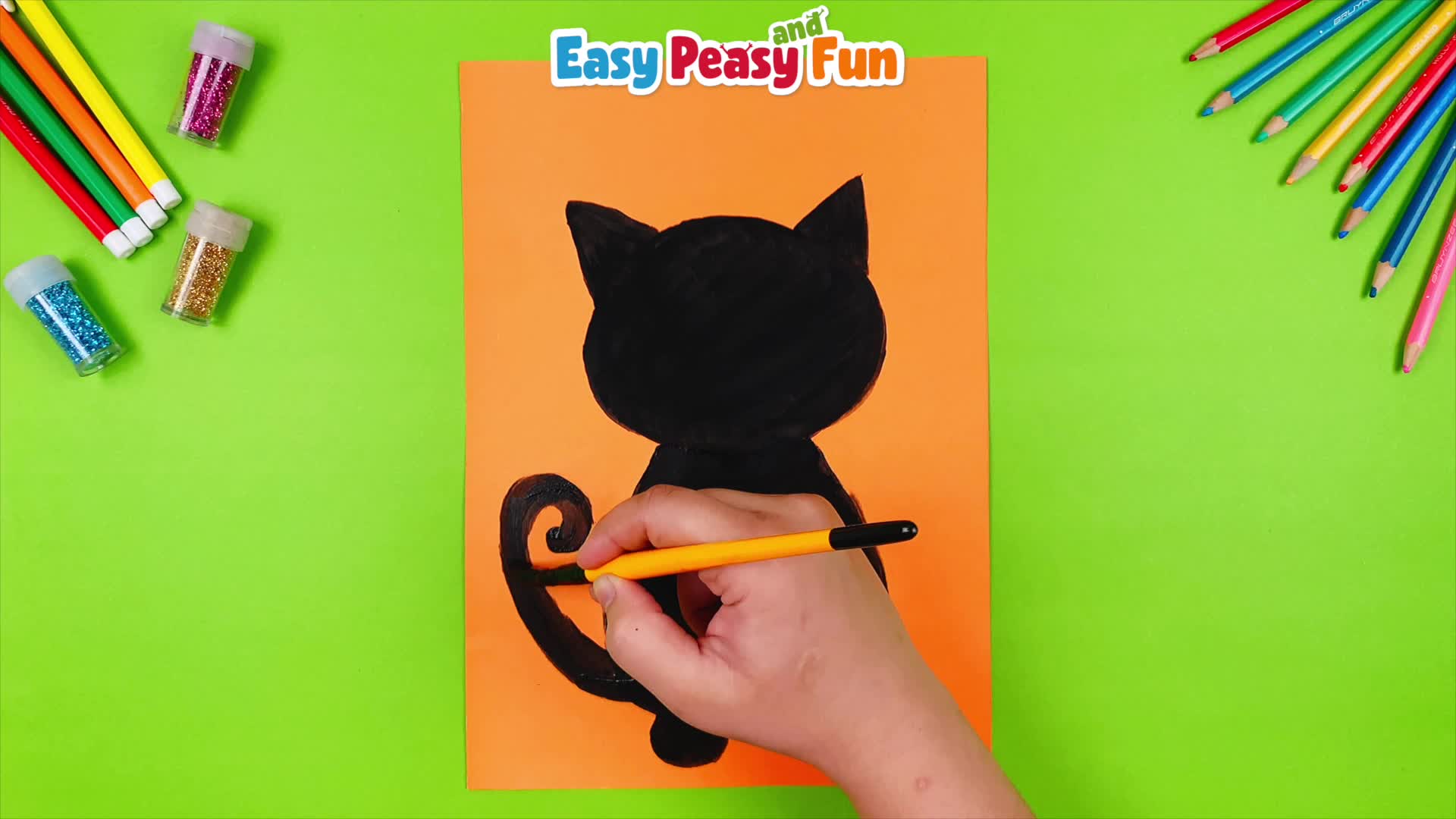 How to Draw a Black Cat for Halloween
