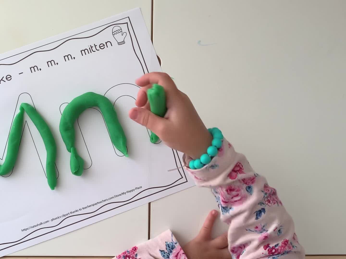 Free Printable Alphabet Play Dough Mats: a no-prep way to teach the ABCs -  The Artisan Life