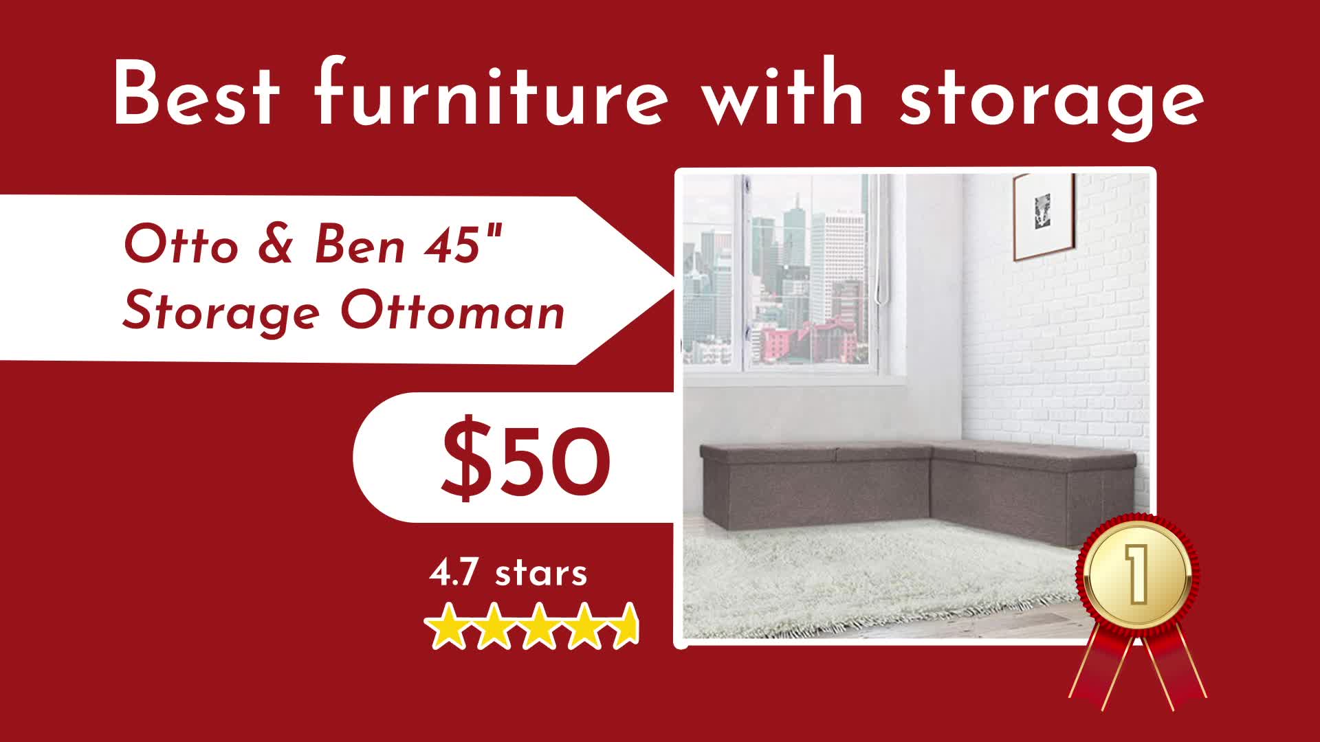 Otto & ben outlet 45 storage ottoman