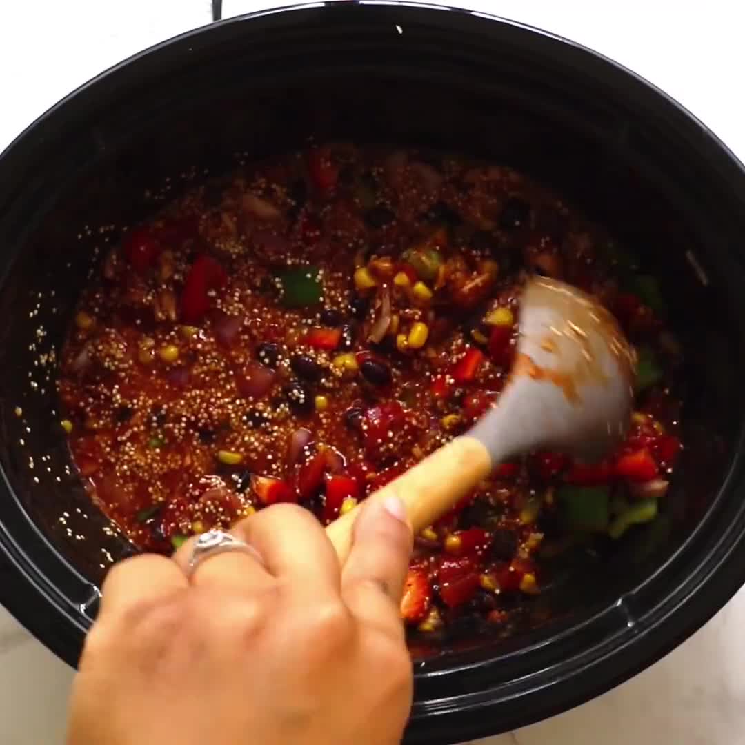Slow Cooker Quinoa Enchilada Casserole (Vegan) - Jessica in the Kitchen