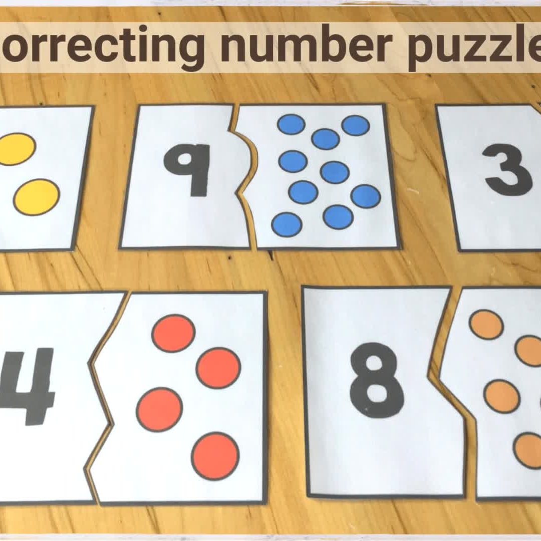 Preschool number puzzles for numbers 1 to 10 - Math, Kids and Chaos