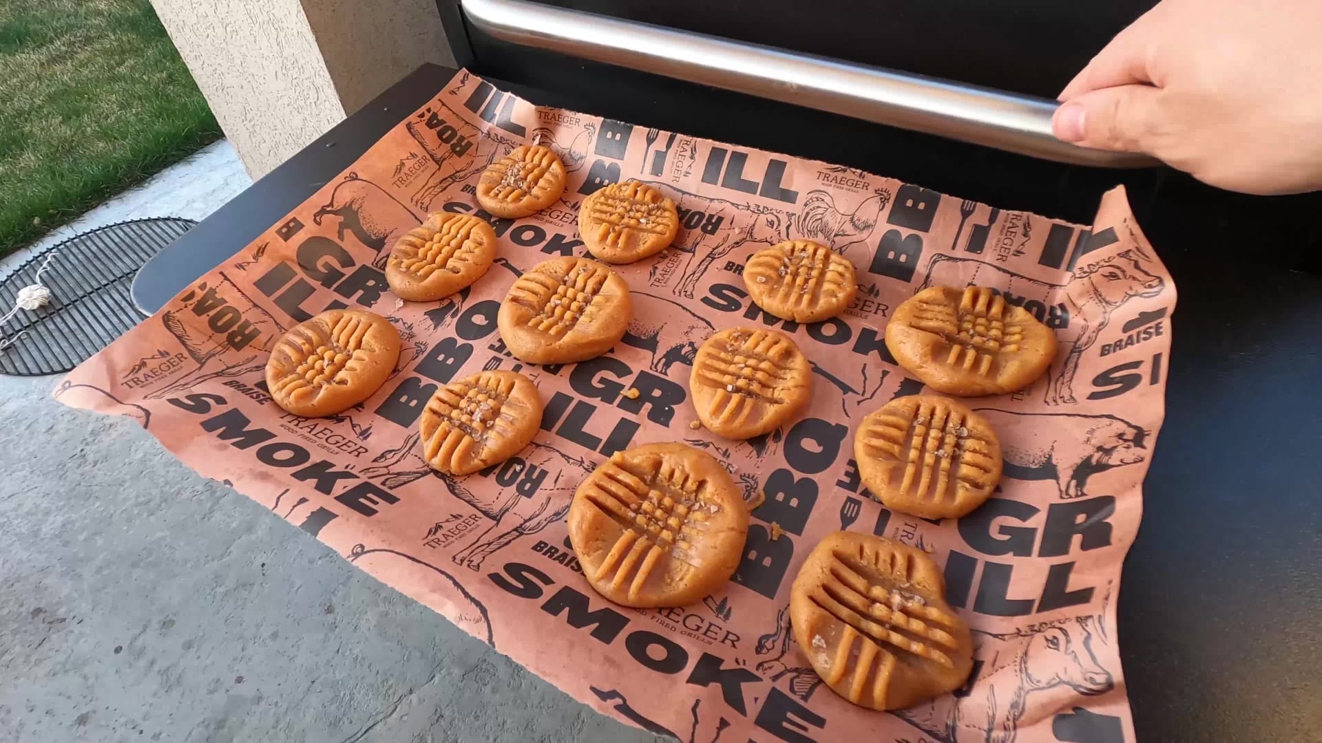 3 Ingredient Peanut Butter Cookies on a Traeger