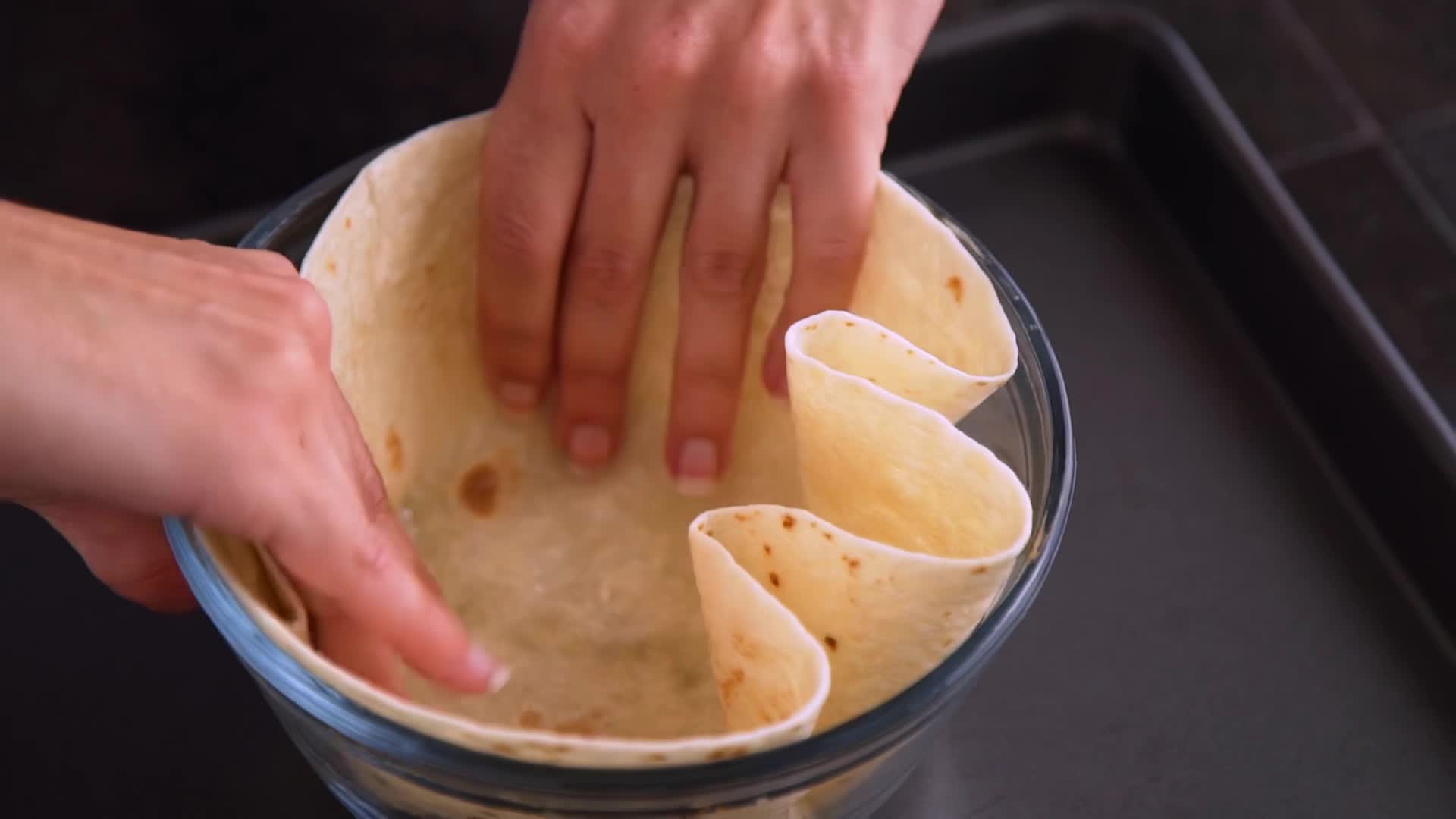 Air Fryer Flour Tortilla Bowls