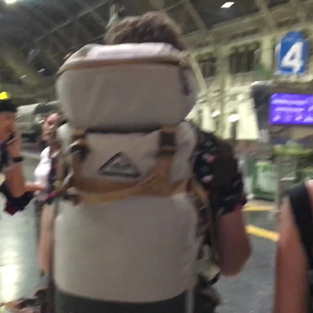 Arriving at Bangkok station to take the overnight train to Chiang Mai